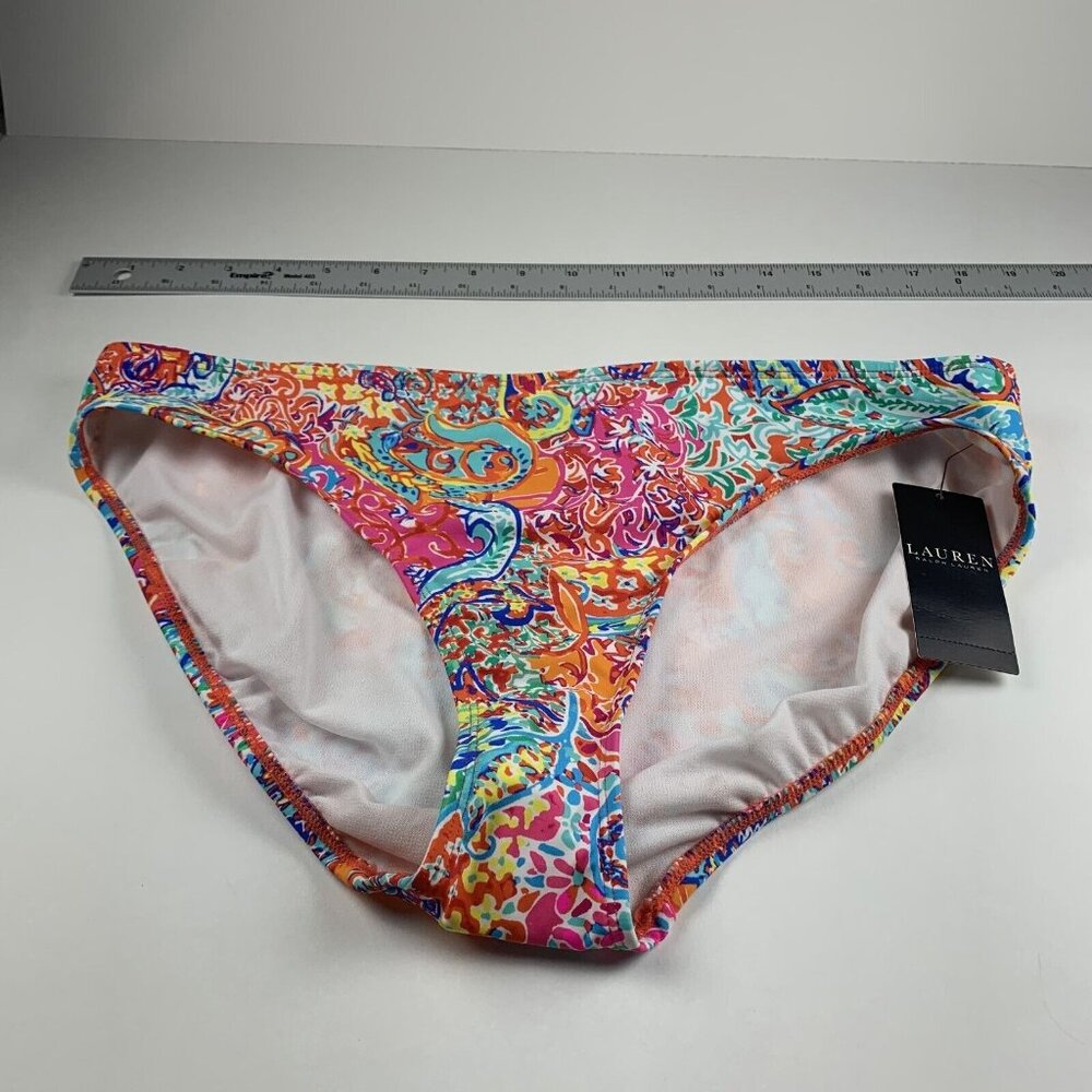 Lauren Ralph Lauren Printed Hipster Bikini Bottom Womens 4 Multi Amara Patchwork